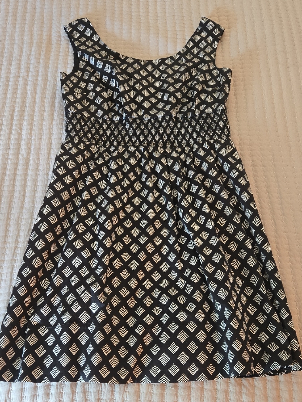 White House Black Market Black and White Geometric Mini Dress